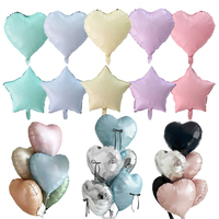 Ballons en aluminium mat en forme de cœur de 10 pouces et 18 pouces, décorations pour fête de naissance et anniversaire, ballons en mylar à l'hélium