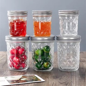 Custom 16 Oz/32 oz Clear Glass Mason Jar with Diamonds Modern Seal Wedding Shower Favors <b>Kitchen</b> Suitable Canning Jelly Jar Lids - Product Image 2