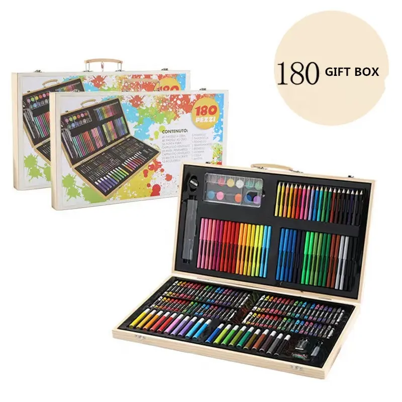 JWXJT180 Piece Deluxe Painting Drawing Kit Art Set with Oil Pastels Crayons Colored Pencils Acrylic Paint