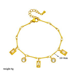 European American Style Geometric Charm Bracelet Gold Color Bezel Set Crystal Jewelry Gift For Women - Product Image 4