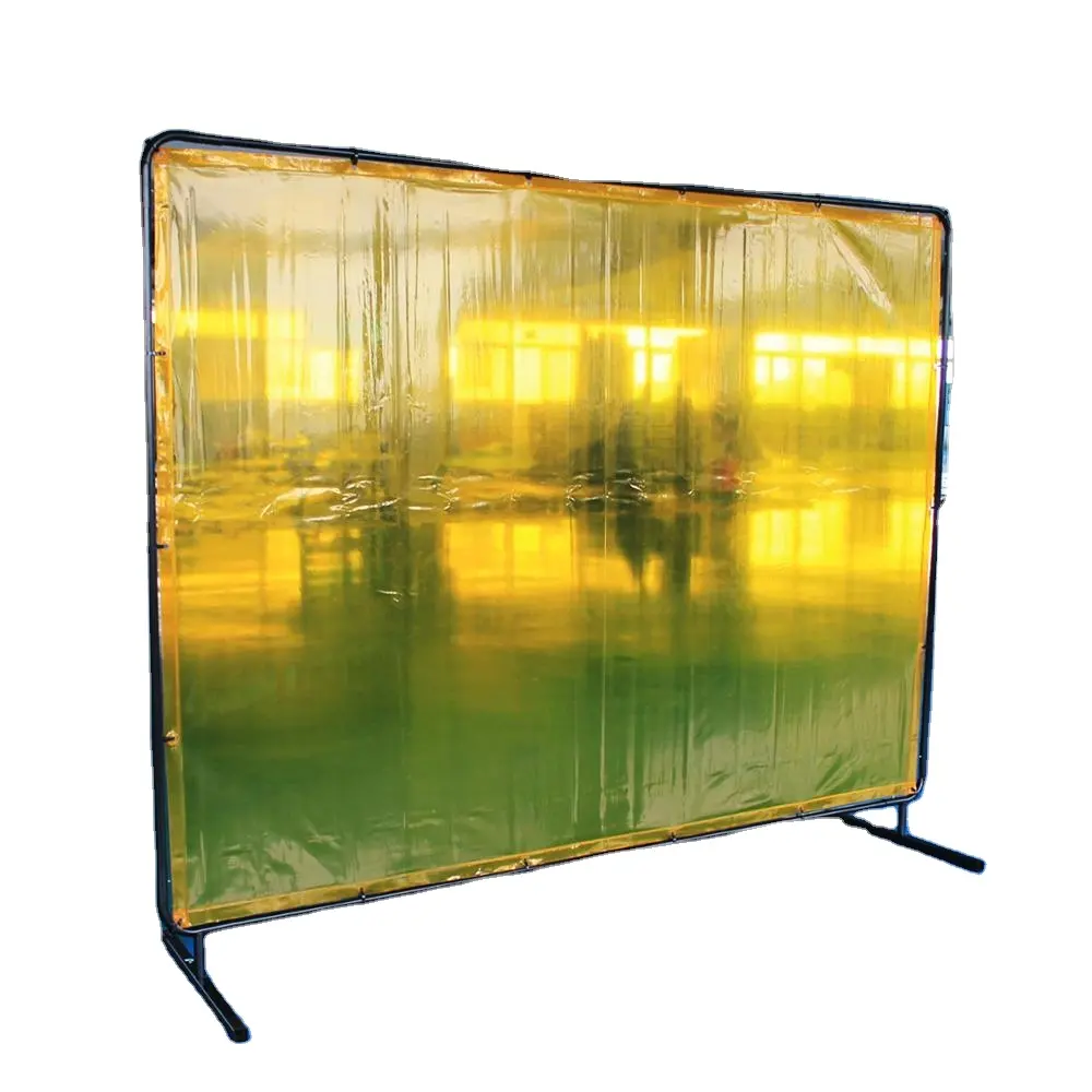 De vinilo transparente de soldadura cortina 6 ft H x 6 ft W amarillo