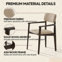 Chaises de salle à manger italiennes minimalistes en bois de frêne, chaises à dossier rembourré pour la maison, chaises de salle à manger modernes pour restaurant