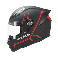 Casque de moto intégral en ABS VF103 homologué DOT, léger pour adultes avec visière transparente - Course moto et utilisation sur route