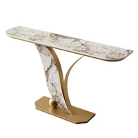 Table console en pierre frittée de luxe italienne, meuble mural minimaliste moderne pour entrée et salon