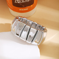 Bracelet personnalisé haut de gamme en plastique à motif spirale pour femme, large, doré et argenté, entrelacé, style mode