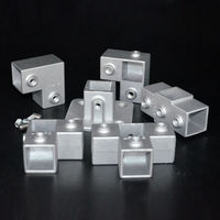 Connecteur d'angle en alliage d'aluminium pour tube carré avec vis de serrage pour cadre, support, main courante, serre