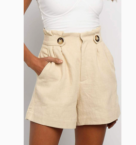 2024 Women's Casual High-Waisted <strong>Frilly</strong> Straight Leg <strong>Shorts</strong> New Solid Color Fashion <strong>Short</strong> Breathable Plus Size Women - Product Image 5