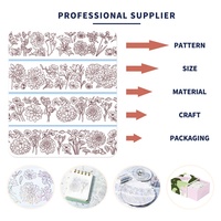 Personnalisé argent Floral Transparent hologramme autocollant adhésif simple face PVC découpé à l'emporte-pièce fournitures de journalisation cahier décoratif