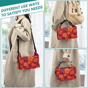 Bolsa de almuerzo con diseño tropical de hibisco y puesta de sol de Hawái, bolsa con aislamiento térmico para pícnic escolar al aire libre - Product Image 6