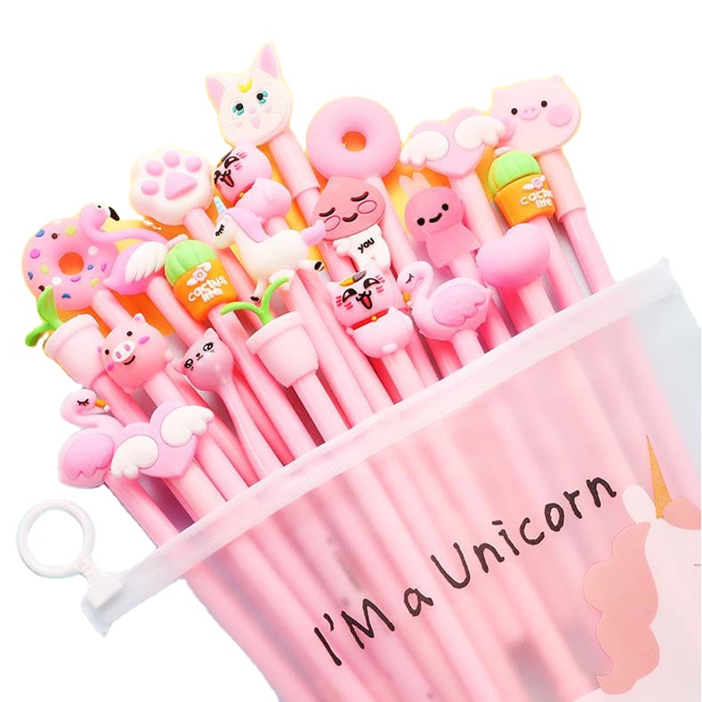 Кавайная ручка с гелевыми чернилами 0,5 мм для детей, милые студенческие креативные канцелярские принадлежности, гелевая ручка