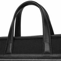 Maletín de Negocios de Gran Capacidad, Impermeable, de Nailon y Cuero Genuino, con Doble Compartimento, para Hombre, para Viajes y Portátil