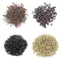 Micro-liens/tubes/perles en silicone cuivre 3 mm, lot de 1000 pièces, 8 couleurs, pour outils de perruque, micro-anneaux, accessoires capillaires en silicone