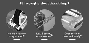 Chaîne robuste de haute sécurité et serrure en <span class=keywords><strong>U</strong></span> combinée serrure de vélo épaisse pour <span class=keywords><strong>scooter</strong></span> et vélo électrique petit disque en <span class=keywords><strong>U</strong></span> pour un rangement facile - Product Image 5