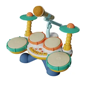 Baby Music Rhythm Enlighten Toys Electronic Percussion Instruments Children Montessori Educational Plastic Jazz Drum Set Toy