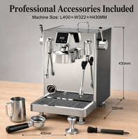 Machine à café expresso professionnelle avec nettoyage automatique, indicateur de puissance, réglage du pied, sortie d'eau chaude, pour le commerce B2B