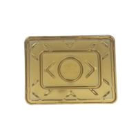 Boîte à gâteau de mariage de luxe dorée, en PET de qualité alimentaire, avec dôme transparent durable, boîte à gâteau rectangulaire en plastique de 13 pouces, grandes boîtes à gâteaux en gros