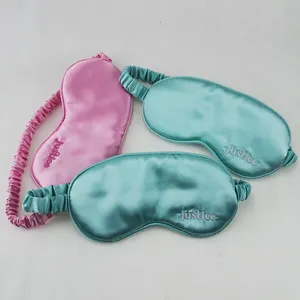 Wholesale Solid Winter Protection Comfortable Quiet Sleep Eye Patch Mask Satin Silk Solid Eye Mask