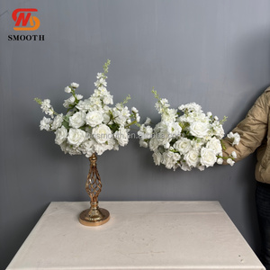 SMOOTH Small 30cm Flower Ball <strong>White</strong> <strong>Green</strong> Rose Flower Centerpiece Ball <strong>Bouquet</strong> for <strong>Wedding</strong> Events - Product Image 4