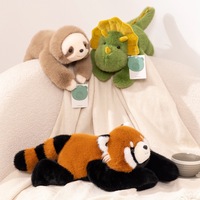 Oreiller de sommeil en peluche brodé super doux 2025 pour bébés et enfants de tous âges, motifs Panda, Koala, Raton Laveur, Dinosaure, avec rembourrage en coton PP