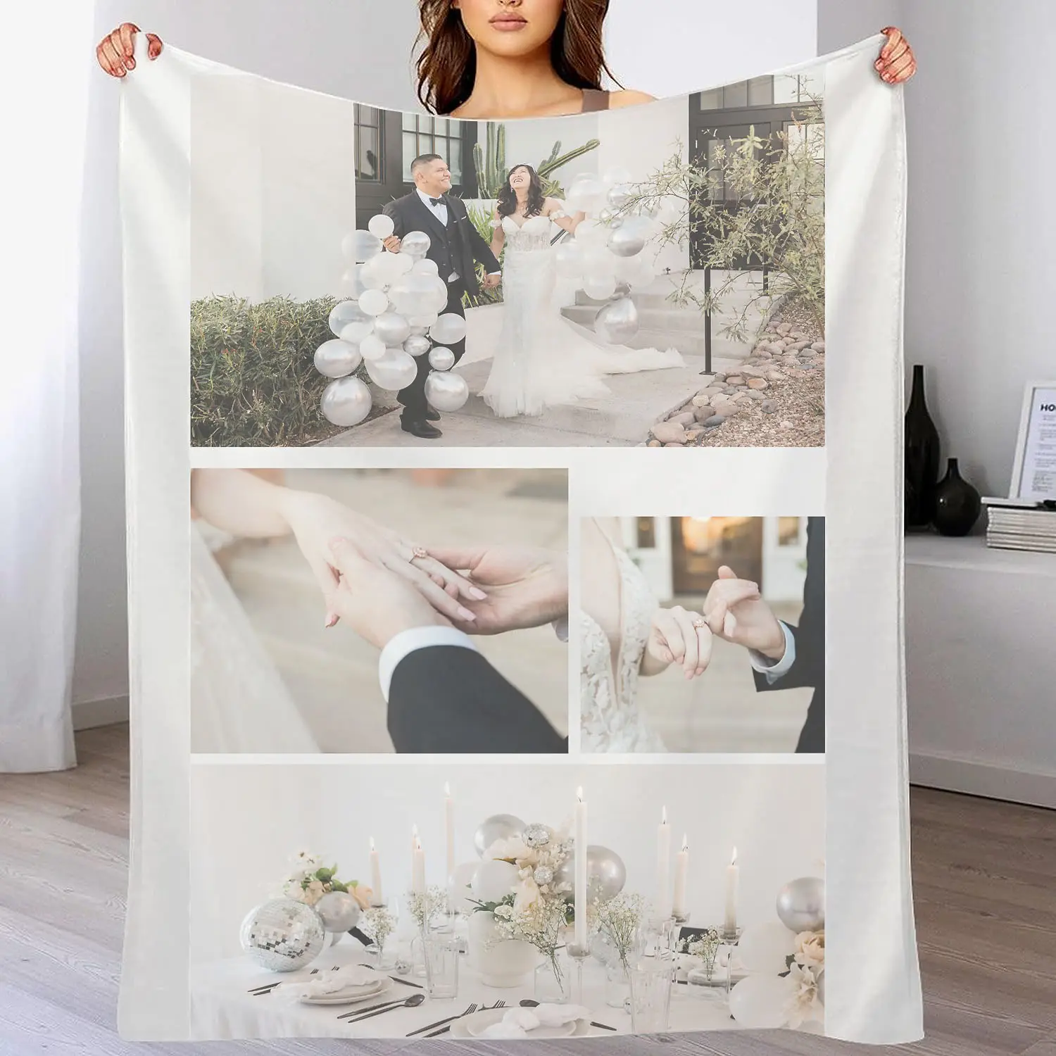 Super Soft Plush 3d Photo stampa digitale coperta in pile vuota personalizzata per tutte le stagioni