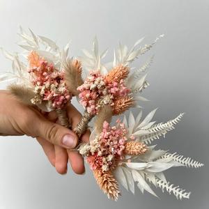 Bouquet di Fiori Secchi in Stile Bohémien per Boutonnière dello Sposo e Decorazione Corsage da Polso per Damigelle - Product Image 1