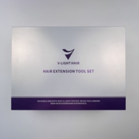 Nouvelle boîte Ensemble d'extension de cheveux humains avec outils de lumière UV Machine de colle et de retrait de lumière V réutilisation plus rapide et plus facile