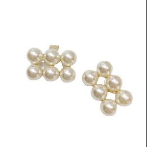 Ouro Metal cor liga com <span class=keywords><strong>6</strong></span> peça grande branco pérola sapato encantos clipes - Product Image 2