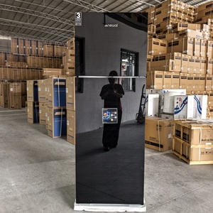 Réfrigérateur à congélateur supérieur 475L, porte en verre miroir noir, double grande capacité, pour climat tropical, idéal pour la maison et l'hôtel - Product Image 1