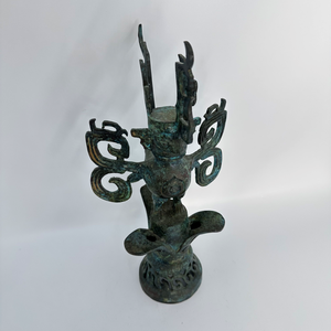 Tardo Shang dinastia Sanxingdui bronzo testa umana artefatto ottone lucido placcato uso per regalo portato alla luce Guanghan Sichuan rovine - Product Image 6