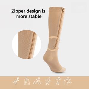 Calcetines de compresión con cremallera de alta calidad al por mayor para mujer, calcetines de presión adelgazantes y saludables con cremallera para deportes, fitness, gimnasio y correr. - Product Image 4