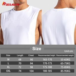 カスタムロゴ プラスサイズ コットン メンズ ジムベスト ノースリーブ マッスルTシャツ フィットネス ワークアウト タンクトップ 男性用 - Product Image 5