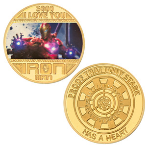 Moneda Conmemorativa <span class=keywords><strong>de</strong></span> Iron Man <span class=keywords><strong>de</strong></span> <span class=keywords><strong>Marvel</strong></span> Heroes, Recuerdo, Moneda <span class=keywords><strong>de</strong></span> Hierro Fundido, Insignia Metálica, Artesanía Metálica, Empaquetada Individualmente - Product Image 1