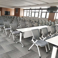 Chaise de formation empilable en plastique KOHO pour écoles, chaise de conférence avec table intégrée, mobilier de bureau, fourniture commerciale pour projets