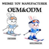 Figurines de lapin de ski en résine personnalisables, jouets tendance, ornements, mascotte de jeux d'hiver personnalisée, en plastique PVC ABS, mignon, amusant, mystère