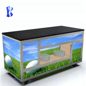 OKEY-Table de buffet mobile en acier inoxydable avec plateau en marbre, hôtel cinq étoiles arabe et Dubaï - Product Image 5