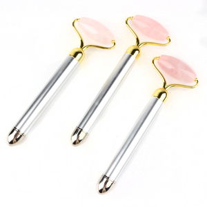 Rouleau de massage facial en quartz rose vibrant à double tête, baguette de guérison en pierres naturelles, vente en gros - Product Image 6