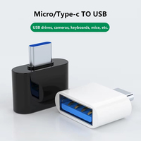 Adaptateur OTG Micro & Type-C vers USB 2.0, mini convertisseur OTG portable, connecteur pour téléphone Android, tablette, ordinateur portable, accessoires informatiques