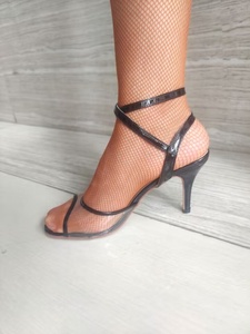 Nuovo Arrivo Scarpe da Ballo Professionali da Donna per Salsa e Tango Evk250306 con Tacco Sottile Amore Colore Nero Trasparente - Product Image 5