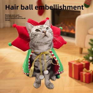 Dropshipping Shopify Fulfillment Agent 2026 Christmas Winter Warm Pet Dress Up Costume Dog Cat Cloak Cosplay Outfit - Product Image 2