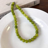 Collier élégant en agate verte perlée 6/8/10 mm, pierre précieuse naturelle, bijoux faits à la main pour femmes, unisexe, cadeau quotidien
