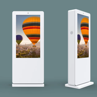 Layar luar ruangan AG AR Glass 43 55 65 inci, 4K dua sisi tampilan iklan Digital Totem dengan 4G