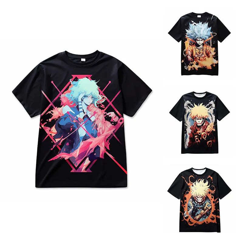 Custom Print Anime Digitaal Print Shirt 3d T Shirts Ontwerpen Eendelig T-Shirt Camisas De Poliester Para