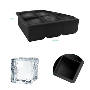 Trực Tiếp Nhà Máy Cung Cấp Biểu Tượng Tùy Chỉnh <span class=keywords><strong>Ice</strong></span> <span class=keywords><strong>Cube</strong></span> Khay 6 Khoang Cấp Thực Phẩm Silicone <span class=keywords><strong>Ice</strong></span> Khuôn Khay - Product Image 2