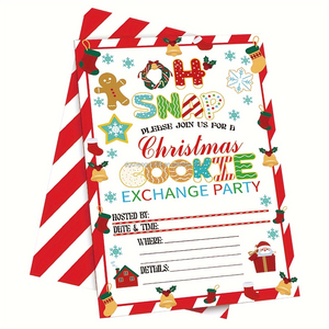 La festa all'ingrosso invita la carta d'invito compilata di natale gli inviti della festa di scambio del biscotto di natale - Product Image 1