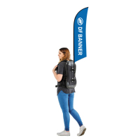 Drapeaux publicitaires promotionnels à bas prix pour sacs à dos de marche en extérieur avec logo personnalisé – Vente directe