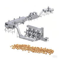 Usine de traitement entièrement automatisée et personnalisable en acier inoxydable 304 de qualité alimentaire pour la friture et le refroidissement des cacahuètes, des graines de soja et des noix, avec système PLC