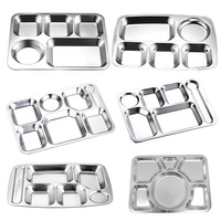 Milliard de jours multi-compartiments nouveau produit compartiment plateau en acier inoxydable école boîte à lunch restauration rapide Snack assiette divisée