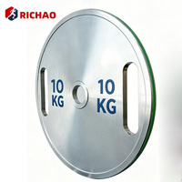 Plaque de musculation en acier électroplaqué avec logo personnalisé, 20 kg, 2 trous de préhension, usage commercial, plaques de poids en acier pour salle de sport