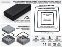 300 ° Joint d'étanchéité carré industriel FFKM résistant à la chaleur, solution à faible compression, joint en caoutchouc pour chambre ALD semi-industrielle