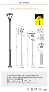 Ban đầu phía trước bãi cỏ ánh sáng ngoài trời bài ánh sáng phụ kiện OEM đêm cực ánh sáng cho vườn công viên biệt thự sân sân - Product Image 2